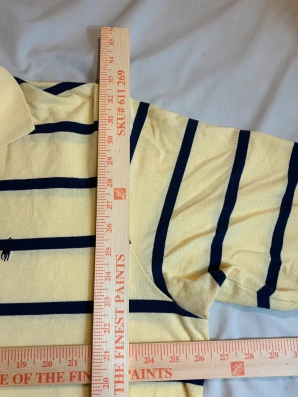 Vintage Polo Golf Ralph Lauren Striped Polo Shirt Yellow Navy Mens XXL Prep Y2K